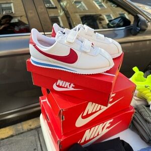 Nike Kids White and Red Sneakers